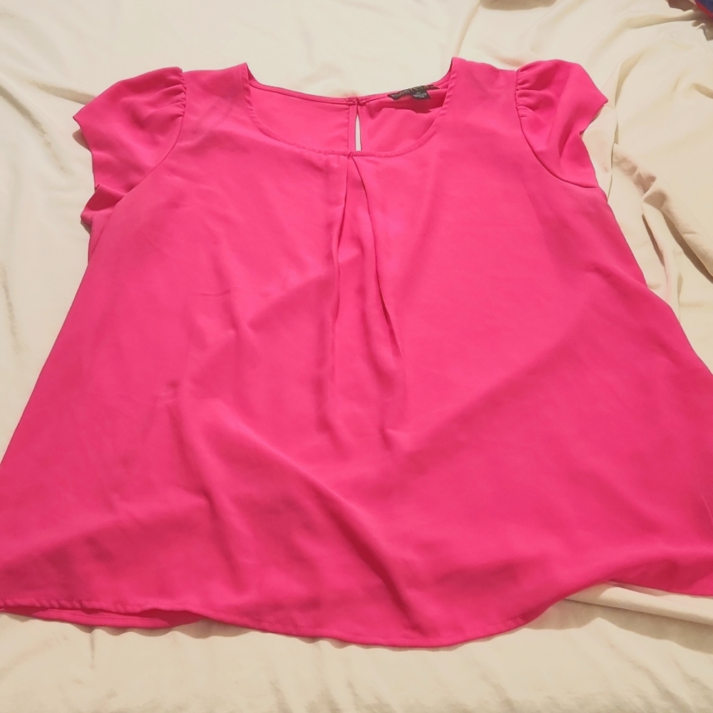 Forever 21 neon crepe blouse